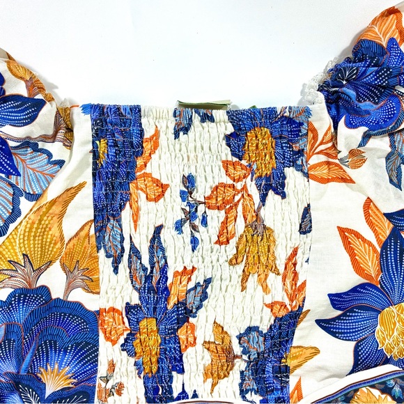 Farm Rio Lace Trim Romper Off-White Summer Flowers Small Medium Large NWT - Picture 16 of 17